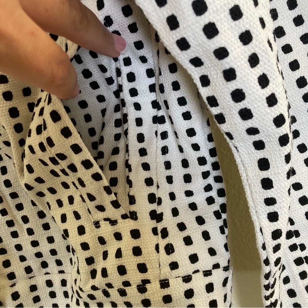 Saint + Sofia Cropped Polka Dot Jacket Tweed Black White Cotton Stretch Size 6 - Picture 10 of 12